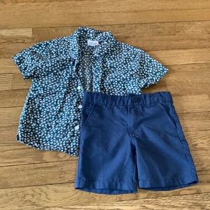 Cat & Jack Boys Floral Polo and Shorts 4T